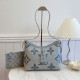 Blue Casual Street Letters Patchwork Zipper Embossed Bags