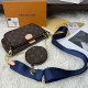Blue Casual Street Letters Patchwork Zipper Contrast Bags