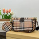 Khaki Casual Daily Plaid Patchwork Zipper Contrast Bags