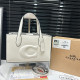 White Casual Daily Solid Color Patchwork Zipper Embossed Bags