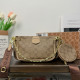 Khaki Casual Street Letters Patchwork Chains Zipper Contrast Bags