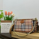 Brown Casual Daily Plaid Patchwork Zipper Contrast Bags