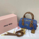 Baby Blue Casual Letters Embroidered Patchwork Zipper Bags