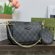 Black Gray Casual Letters Patchwork Chains Zipper Bags