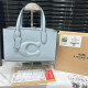 Blue Casual Daily Solid Color Patchwork Zipper Embossed Bags