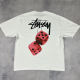 White Casual Letter Print O Neck T-Shirts
