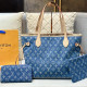 The cowboy blue Casual Letters Distressed Patchwork Bags