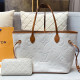 White Brown Casual Street Letters Patchwork Contrast Embossed Bags