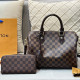 Black Brown Casual Plaid Patchwork Zipper Contrast Bags