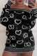 Black Casual Letters Patchwork Backless Off Shoulder Straight Dresses