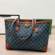 Deep Blue Casual Street Letters Patchwork Contrast Bags
