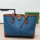 The cowboy blue Casual Street Letters Patchwork Contrast Bags