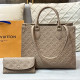 Khaki Casual Daily Letters Patchwork Embossed Bags