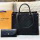 Black Casual Daily Letters Patchwork Embossed Bags