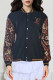 Black Casual Street Letters Buttons Patchwork O Neck Outerwear