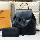 Black Casual Daily Letters Draw String Embossed Bags