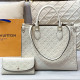 White Casual Daily Letters Patchwork Embossed Bags