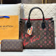 Brown Casual Graffiti Print Letters Patchwork Bags