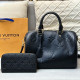Black Casual Daily Letters Zipper Embossed Bags