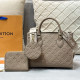 Khaki Daily Letters Patchwork Embossed Bags