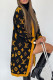 Brown Casual Letters Patchwork Cardigan Collar Outerwear