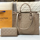 Khaki Casual Daily Letters Patchwork Embossed Bags