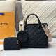 Black Daily Letters Patchwork Embossed Bags