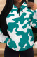 Cyan Casual Camouflage Print Draw String Pocket Patchwork Hooded Tops