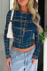 Golden Blue Casual Stripe Patchwork O Neck Tops