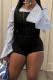 Blue Casual Stripe Patchwork Cross Straps Off Shoulder Long Sleeve Two Pieces
