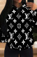 Black And White Casual Street Letter Print Draw String Pocket Hooded Tops