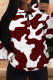 Burgundy Casual Camouflage Print Draw String Pocket Patchwork Hooded Tops