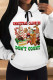 White Green Casual Christmas Tree Letter Print Bow Draw String Pocket Hooded Tops