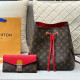 Red-brown Casual Daily Letters Draw String Contrast Bags