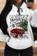 Red Green Casual Christmas Tree Letter Print Bow Draw String Pocket Hooded Tops