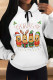 White Yellow Casual Christmas Tree Letter Print Bow Draw String Pocket Hooded Tops