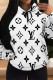 White Casual Street Letter Print Draw String Pocket Hooded Tops