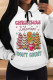 White Pink Casual Christmas Tree Letter Print Bow Draw String Pocket Hooded Tops