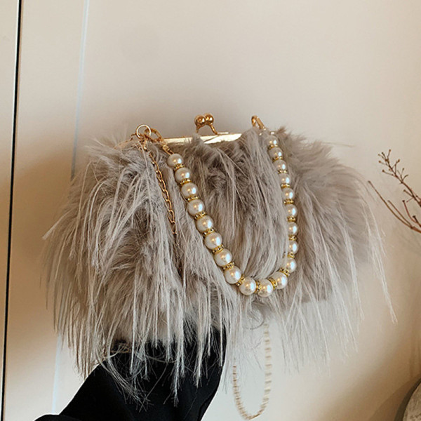 Grey Casual Daily Solid Color Chains Bags