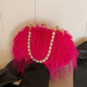 Rose Red Casual Daily Solid Color Chains Bags