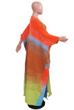 Orange Casual Gradient Cardigan Outerwear