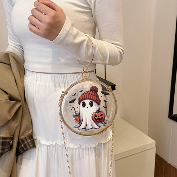White Daily Print Chains Bags