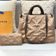 Khaki Daily Letters Patchwork Texture Bags