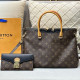 Black Brown Casual Letters Patchwork Zipper Bags