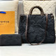 Black Daily Letters Patchwork Texture Bags