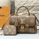 Khaki Casual Letters Patchwork Zipper Contrast Bags