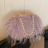 Pink Casual Daily Solid Color Chains Bags