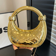 Gold Casual Daily Solid Color Chains Bags