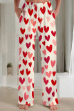 Purple Casual Print Pocket Patchwork Loose Mid Waist Conventional Full Print Bottoms