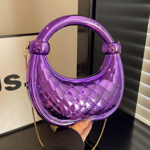 Purple Casual Daily Solid Color Chains Bags
